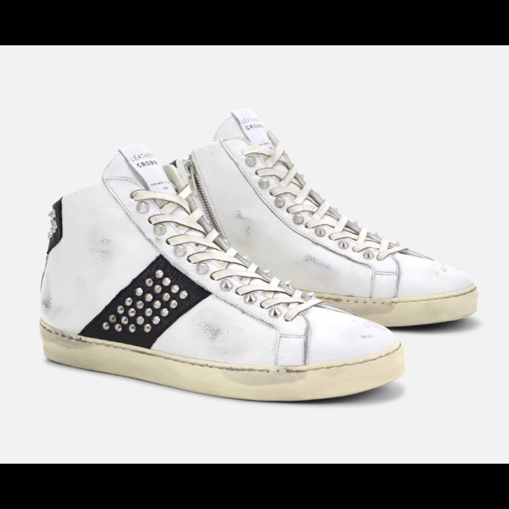 Iconic Stud High Top Sneakers by Leather Crown